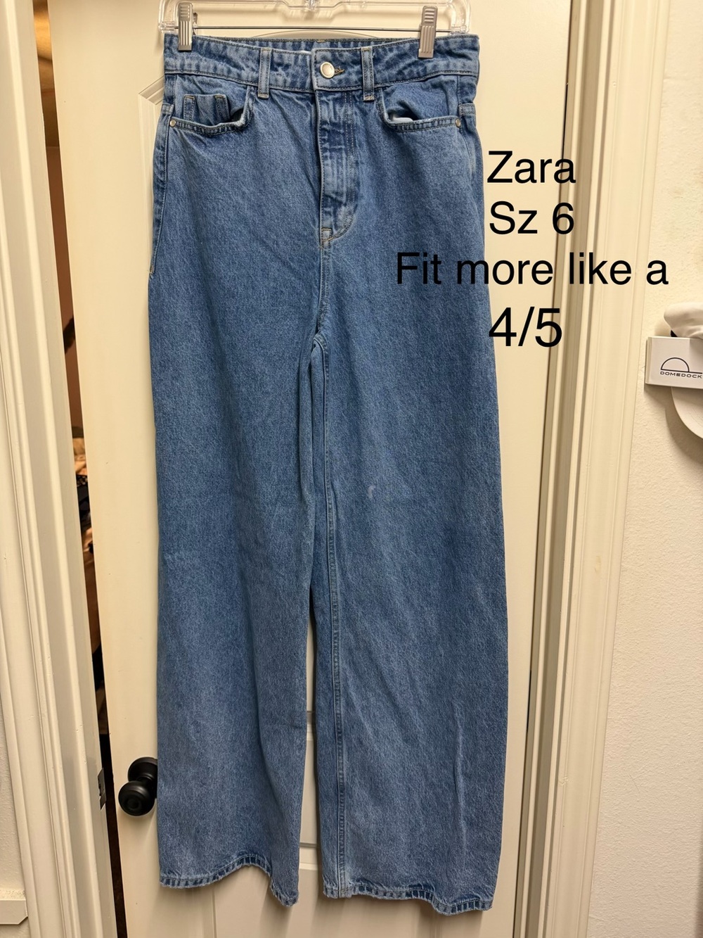 Zara Wide-Leg High-Rise Jeans in Blue Denim